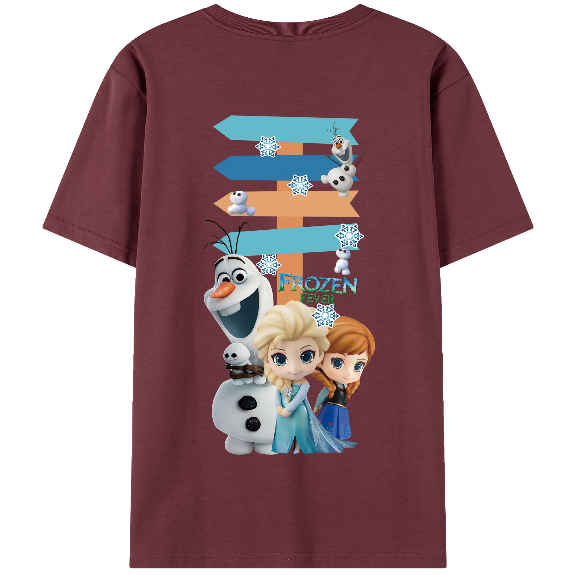 （画像用） アナと雪の女王 アンナ エルサ Frozen Anna Elsa 綿100％半袖Tシャツ（背面プリント）